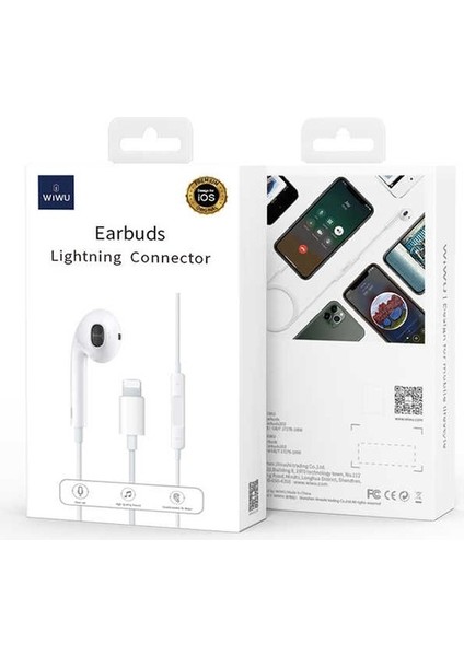 Wiwu Earbuds 303 Mfı Lightning Kablolu Kulak Içi Tekli Kulaklık Mikrofonlu Kumandalı Sağ Kulak Içi (Yurt Dışından)