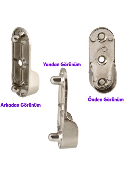 Boru Askı Flanşı Oval Dolap İçi Boru Sabitleme Kıyafet Elbise Askı Flanş Aparatı Krom 45 mm (2 Adet)