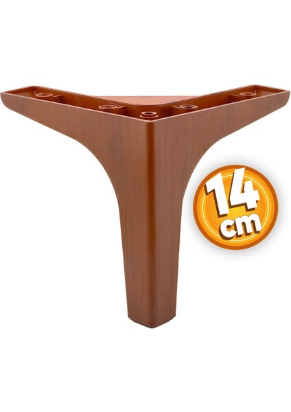 Sedef 6'lı Set Mobilya Tv Ünitesi Çekyat Koltuk Kanepe Destek Ayağı 14 cm Ahşap Desenli Baza Ayak