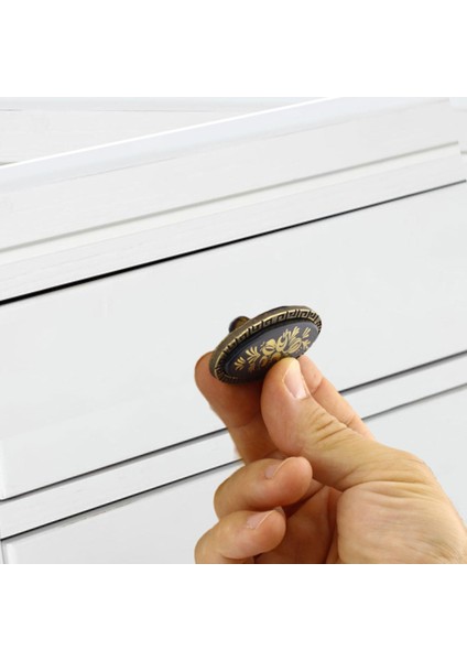 Palmira Dolap Kulpu Mobilya Mutfak Çekmece Kapak Kulp Kulbu Antik Sarı Renk Metal Kulp