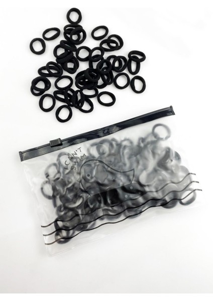 100 Adet Havlu Lastik Mini Toka Seti Çantalı Paket