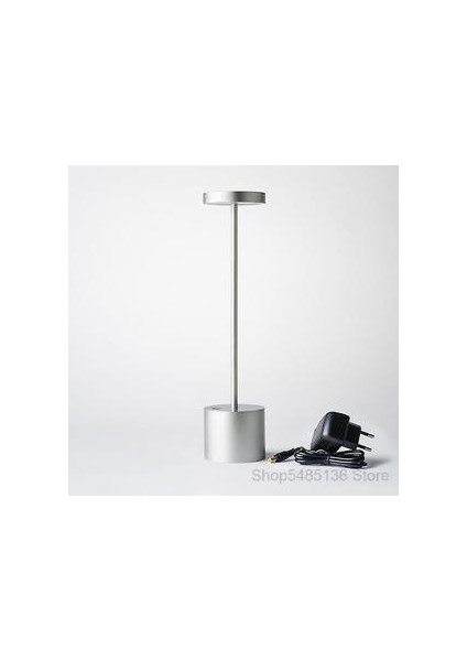 LED Bar Masa Lambaları Modern Restoran Yemeği Standı Işık Fikstür Şarj Edilebilir Taşınabilir Pil Masası Lamba Yemek Odası Ev Dekorasyonu (Gümüş) (Yurt Dışından)
