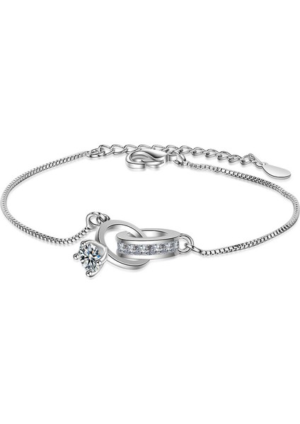 Çift Halka Zirkon Bileklik (Yurt Dışından)