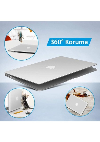 Apple Macbook Air M2 15 Inç 2023 M2 Çip A2941 Uyumlu 360 Derece Parlak Şeffaf Tam Korumalı Kılıf