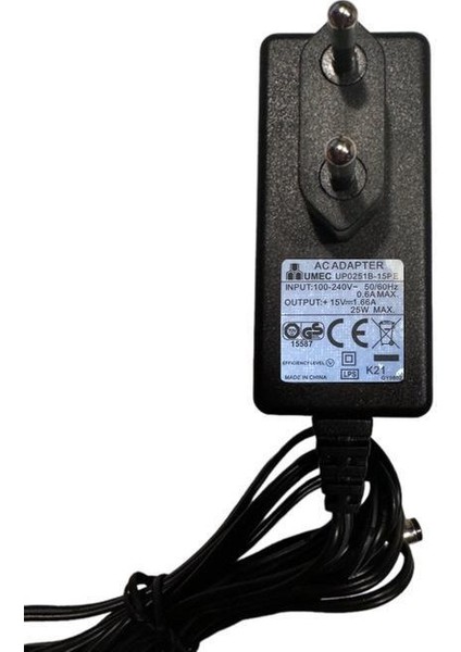 15 Volt 1.66 Amper Adaptör 15 Volt 1.66 5.5 mm 2.5 mm Adaptör