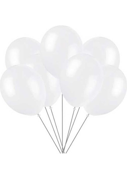 Balon Tek Renk 12" 100LÜ Beyaz Balonevi