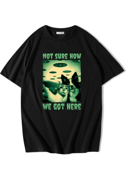 Oversize Cat And Dog Selfie T-Shirt