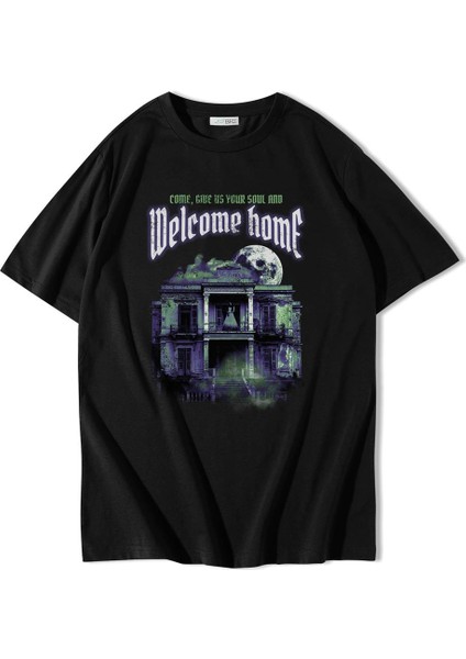 Unisex Oversize Huntedhouse Welcome Home T-Shirt