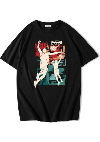 Unisex Oversize Basketball Silhouette T-Shirt
