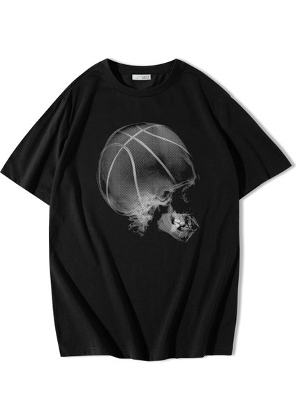 Unisex Oversize Basketball Skull T-Shirt