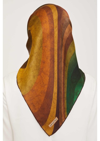 Yeşil Desenli Tivil Ipek Eşarp 9021-36 fırsatları