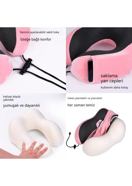 Araba Uçak Şekerleme Hafızalı Köpük Süper Yumuşak Seyahat Yastığı (Yurt Dışından)
