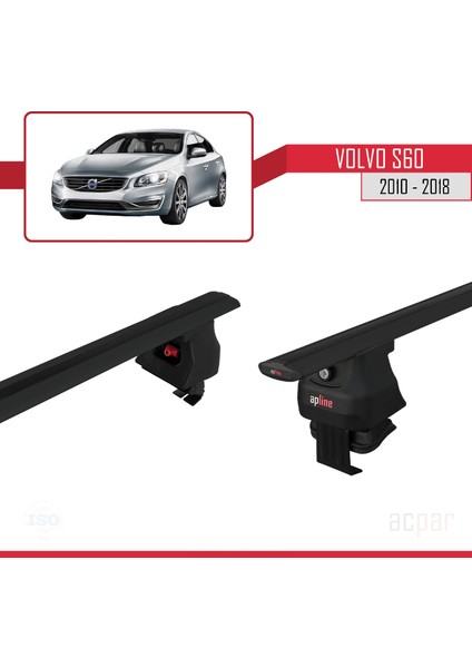 Volvo S60 2010-2018 Arası ile Uyumlu Ace-4 Ara Atkı Tavan Barı Siyah