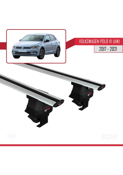 Volkswagen Polo Vı (Aw) 2017-2021 ve Sonrası ile Uyumlu Ace-4 Ara Atkı Tavan Barı Gri modelleri