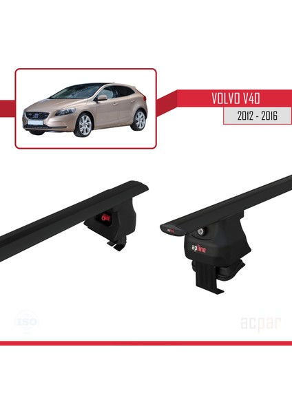 Volvo V40 2012-2016 Arası ile Uyumlu Ace-4 Ara Atkı Tavan Barı Siyah