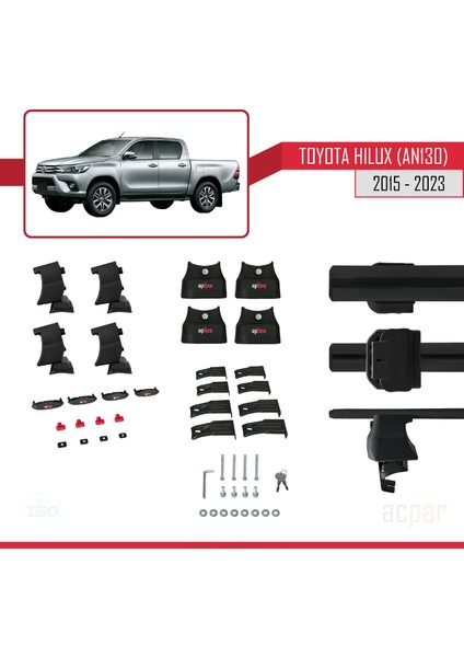 Toyota Hilux (AN130) 2015 ve Sonrası ile Uyumlu Ace-4 Ara Atkı Tavan Barı Siyah indirimleri