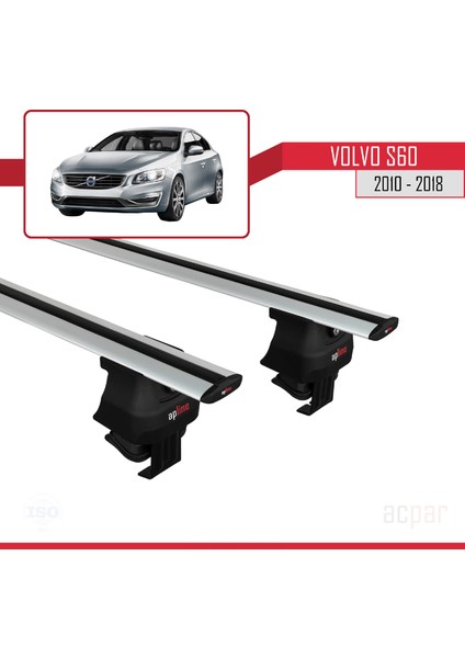 Volvo S60 2010-2018 Arası ile Uyumlu Ace-4 Ara Atkı Tavan Barı Gri modelleri