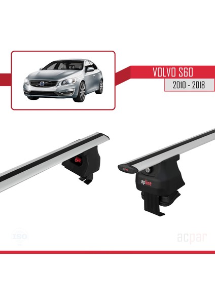 Volvo S60 2010-2018 Arası ile Uyumlu Ace-4 Ara Atkı Tavan Barı Gri fırsatları