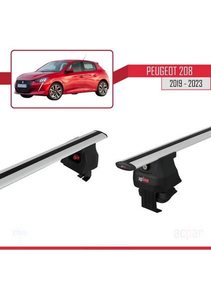 Peugeot 208 Iı 2019 ve Sonrası ile Uyumlu Ace-4 Ara Atkı Tavan Barı Gri fırsatları