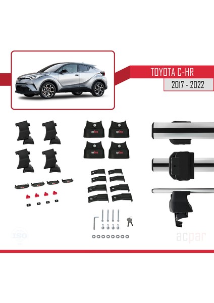 Toyota C-Hr 2017-2022 Arası ile Uyumlu Ace-4 Ara Atkı Tavan Barı Gri indirimleri