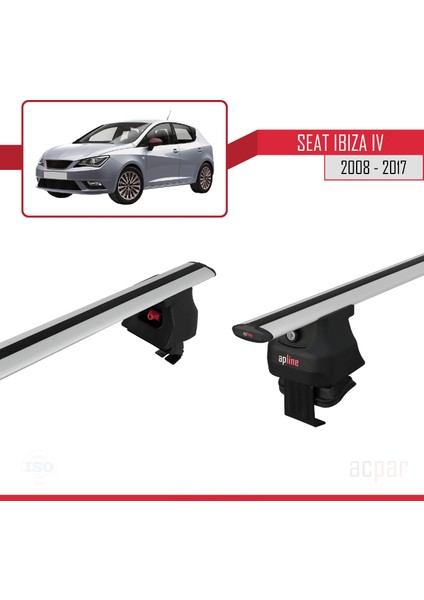 Seat Ibiza Iv 2008-2017 Arası ile Uyumlu Ace-4 Ara Atkı Tavan Barı Gri