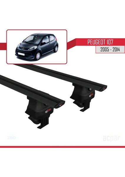 Peugeot 107 2005-2014 Arası ile Uyumlu Ace-4 Ara Atkı Tavan Barı Siyah