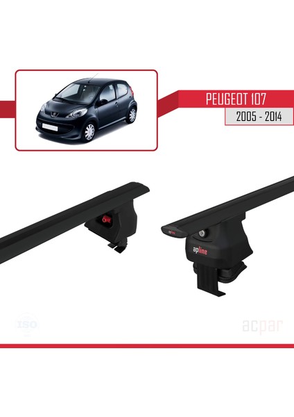 Peugeot 107 2005-2014 Arası ile Uyumlu Ace-4 Ara Atkı Tavan Barı Siyah