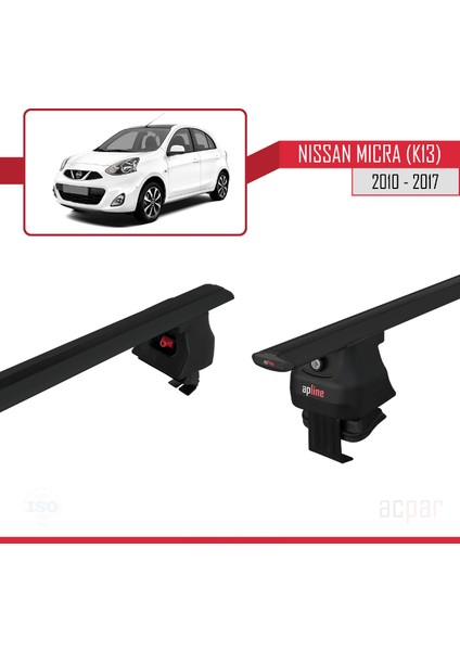 Nissan Micra / March (K13) 2010-2017 Arası ile Uyumlu Ace-4 Ara Atkı Tavan Barı Siyah fırsatları
