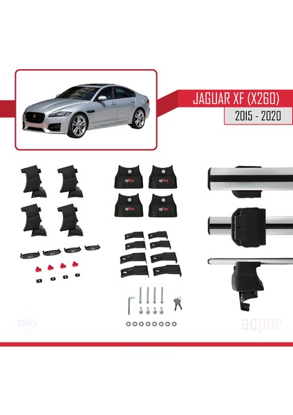 Jaguar Xf (X260) 2015-2020 Arası ile Uyumlu Ace-4 Ara Atkı Tavan Barı Gri indirimleri