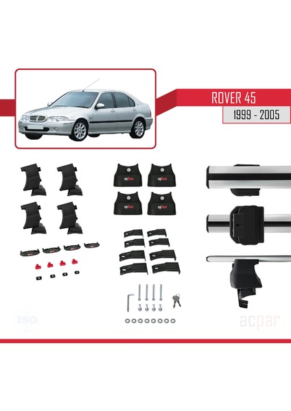 Rover 45 1999-2005 Arası ile Uyumlu Ace-4 Ara Atkı Tavan Barı Gri indirimleri