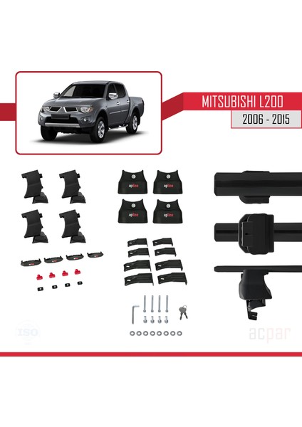Mitsubishi L200 / Triton Iv 2006-2015 Arası ile Uyumlu Ace-4 Ara Atkı Tavan Barı Siyah indirimleri