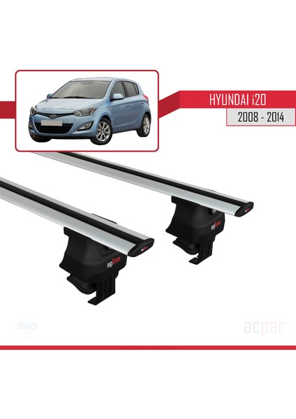 Hyundai I20 I 2008-2014 Arası ile Uyumlu Ace-4 Ara Atkı Tavan Barı Gri modelleri