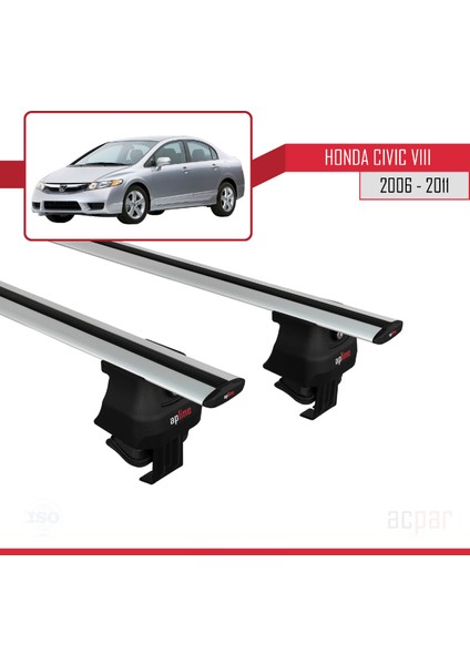 Honda Civic Vııı Sedan 2006-2011 Arası ile Uyumlu Ace-4 Ara Atkı Tavan Barı Gri modelleri