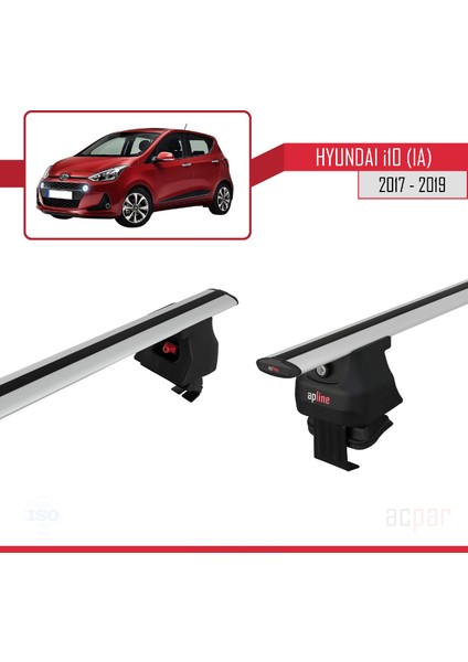 Hyundai I10 (Ia) 2017-2019 Arası ile Uyumlu Ace-4 Ara Atkı Tavan Barı Gri