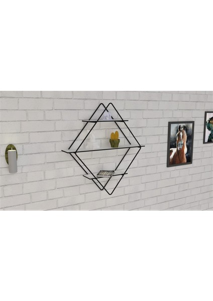Dekoratif Metal Duvar Askılı Raf-Banyo Rafı-Kitaplık