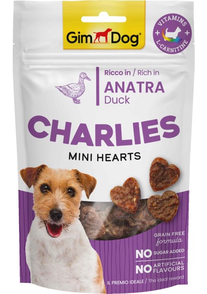 Charlies Mini Hearts Ördekli Köpek Ödülü 70GR