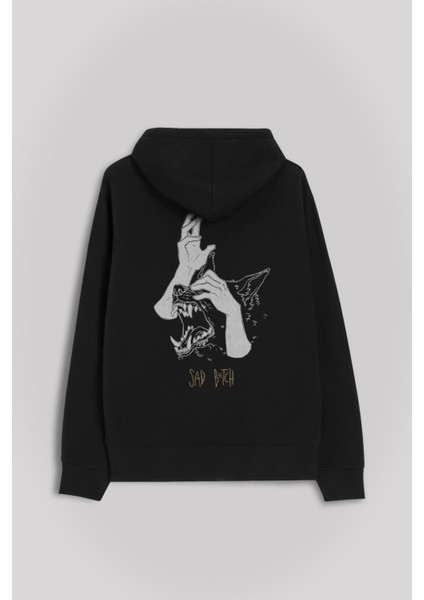 Sad Bötch Dog Asi Ön ve Arka Baskılı Sweatshirt Kapüşonlu Hoodie fiyatları