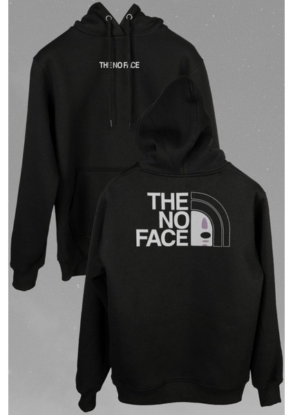 No Face Spirited Away Miyazaki The North Face Ön ve Arka Baskılı Sweatshirt Kapüşonlu Hoodie