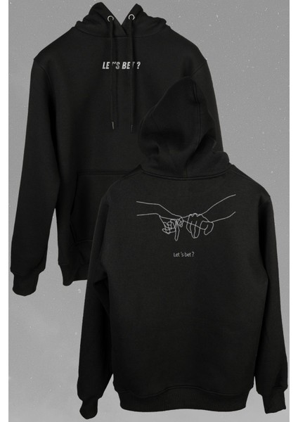 Iddia Sevgili Minimal Ön ve Arka Baskılı Sweatshirt Kapüşonlu Hoodie