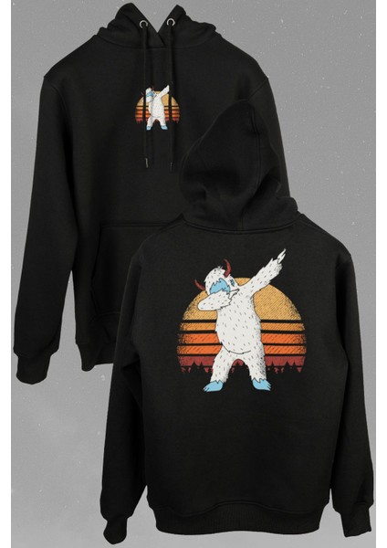 Yeti Dans Dabbing Kocaayak Funny Dance Ön ve Arka Baskılı Sweatshirt Kapüşonlu Hoodie