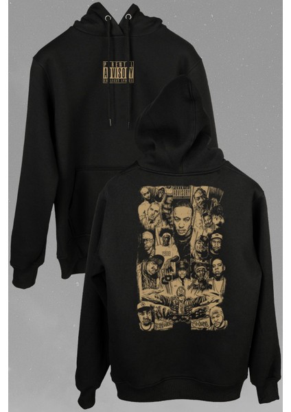 Rap Masters Hip Hop Ustalar 2pac Eminem Biggie Ön ve Arka Baskılı Sweatshirt Kapüşonlu Hoodie modelleri