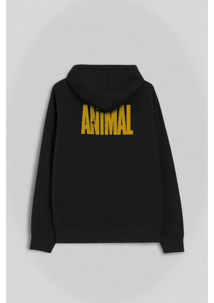 Animal Fitness Gym Sporcu Ön ve Arka Baskılı Sweatshirt Kapüşonlu Hoodie fiyatları