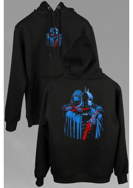 Batman Joker Kara Şovalye Dark Knight Film Ön ve Arka Baskılı Sweatshirt Kapüşonlu Hoodie