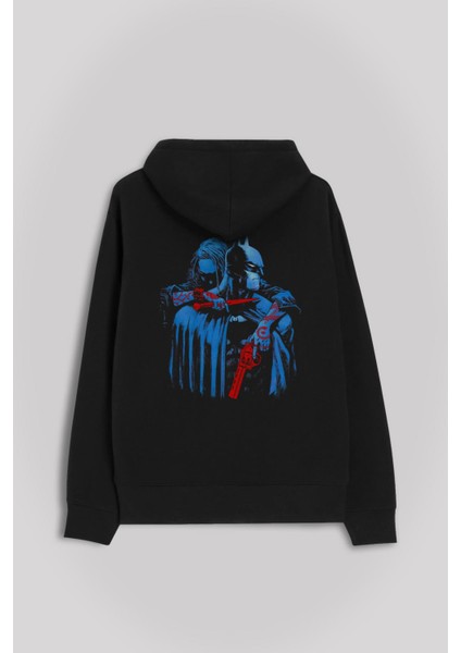 Batman Joker Kara Şovalye Dark Knight Film Ön ve Arka Baskılı Sweatshirt Kapüşonlu Hoodie