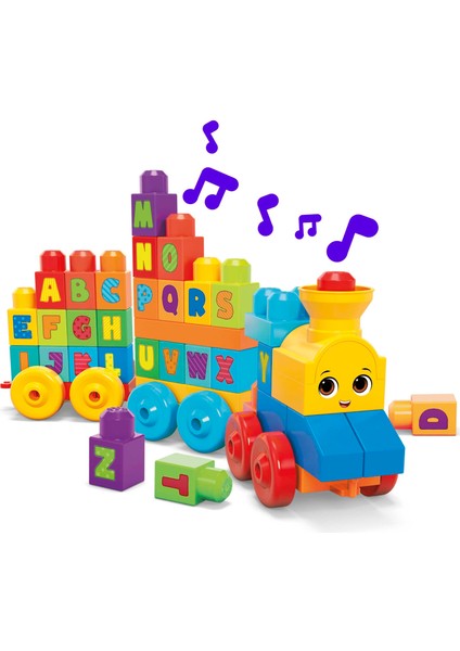 Mega Bloks Müzikli Alfabe Treni, Gerçek Sesler ve Müzik ile Harfleri Öğretir FWK22