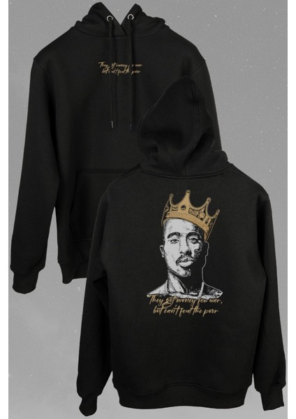 Tupac Hip Hop Rap Music 2pac Ön ve Arka Baskılı Sweatshirt Kapüşonlu Hoodie