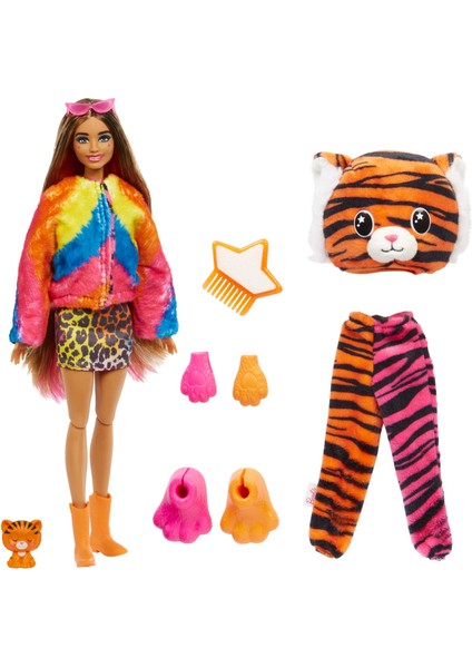 Cutie Reveal Bebekler Barbie Tropikal Orman Serisi - Kaplan, 3 yaş ve üzeri, HKP99