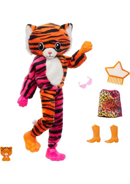 Cutie Reveal Bebekler Barbie Tropikal Orman Serisi - Kaplan, 3 yaş ve üzeri, HKP99