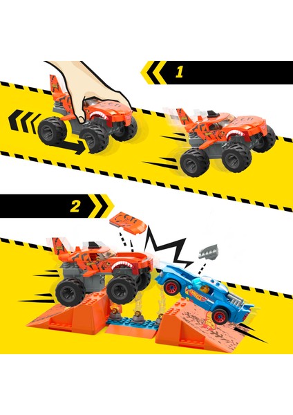 MEGA Hot Wheels Smash N Crash Tiger Shark Çarpışma Seti, 5 yaş ve üzeri, HKF88