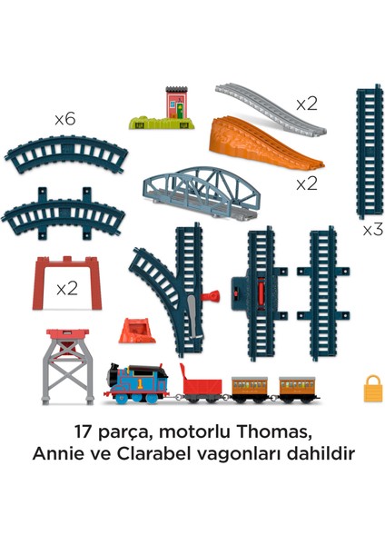 Thomas ve Arkadaşları 3'Ü 1 Arada Kargo Macerası Oyun Seti ve Motorlu Thomas, Okul Öncesi Çağdaki 3 Yaş ve Üzeri Çocuklar İçin Hgx64